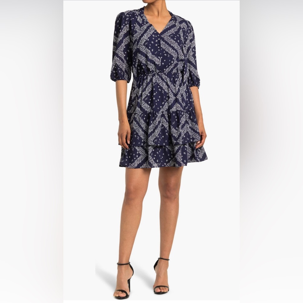 Nanette Lepore Navy Patterned Women's Dress NWT Size2